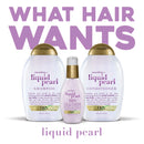 OGX Smoothing + Liquid Pearl Shampoo and Conditioner (13 fl. oz) with Liquid Pearl Luminescent Serum (3.8 oz)