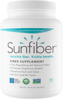 Tomorrow's Nutrition, Sunfiber, Prebiotic Fiber Supplement for Digestive Health, Low FODMAP, Gluten-Free, Unflavored, 90 Servings