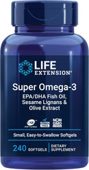 Life Extension Super Omega-3 EPA/DHA Fish Oil, Sesame Lignans & Olive Extract  240 Softgels