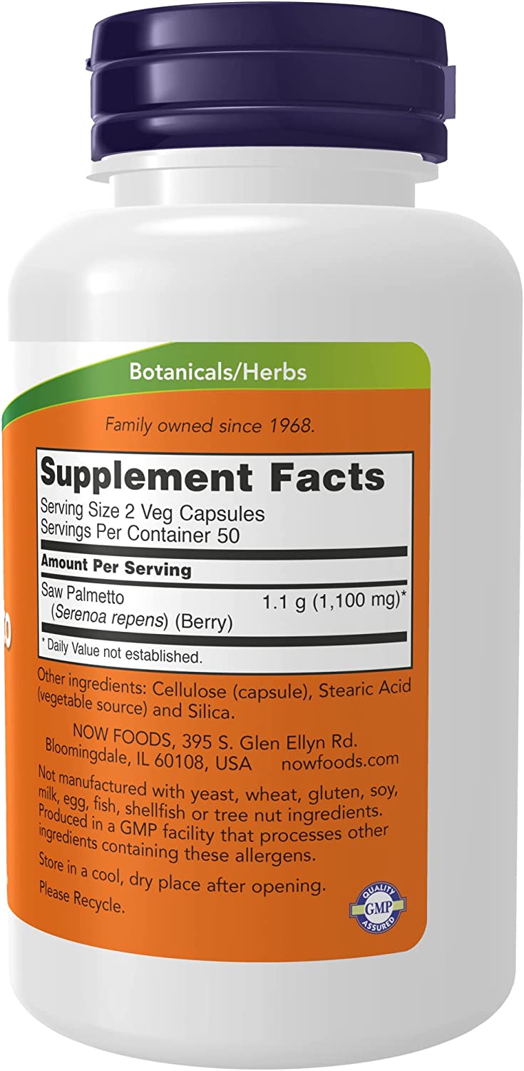 NOW Supplements, Saw Palmetto Berries (Serenoa repens) 550 mg, Men's Health