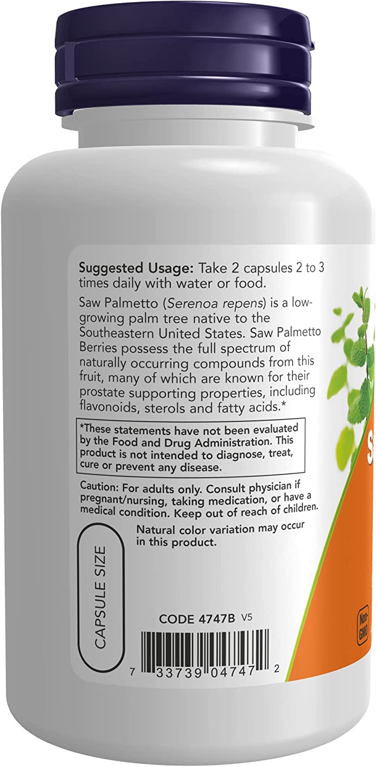 NOW Supplements, Saw Palmetto Berries (Serenoa repens) 550 mg, Men's Health