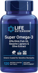 Super Omega-3 EPA/DHA Fish Oil, Sesame Lignans & Olive Extract  120 Softgels