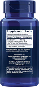 Standardized European Bilberry Extract, 100 mg, MirtoSelect® Vaccinium myrtillus, Eye Health  90 Capsules