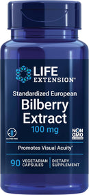 Standardized European Bilberry Extract, 100 mg, MirtoSelect® Vaccinium myrtillus, Eye Health  90 Capsules