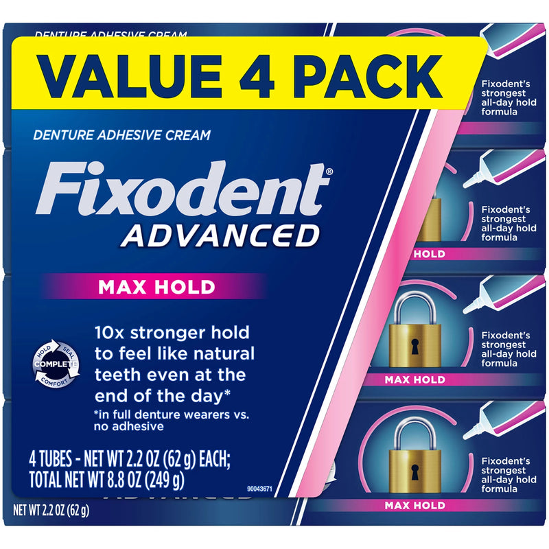 Fixodent Advanced Max Hold Denture Adhesive (2.2 oz., 4 pk.)