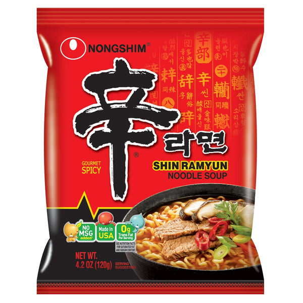 Nongshim Shin Ramyun Spicy Beef Ramen Noodle Soup (4.02 oz., 18 ct.)