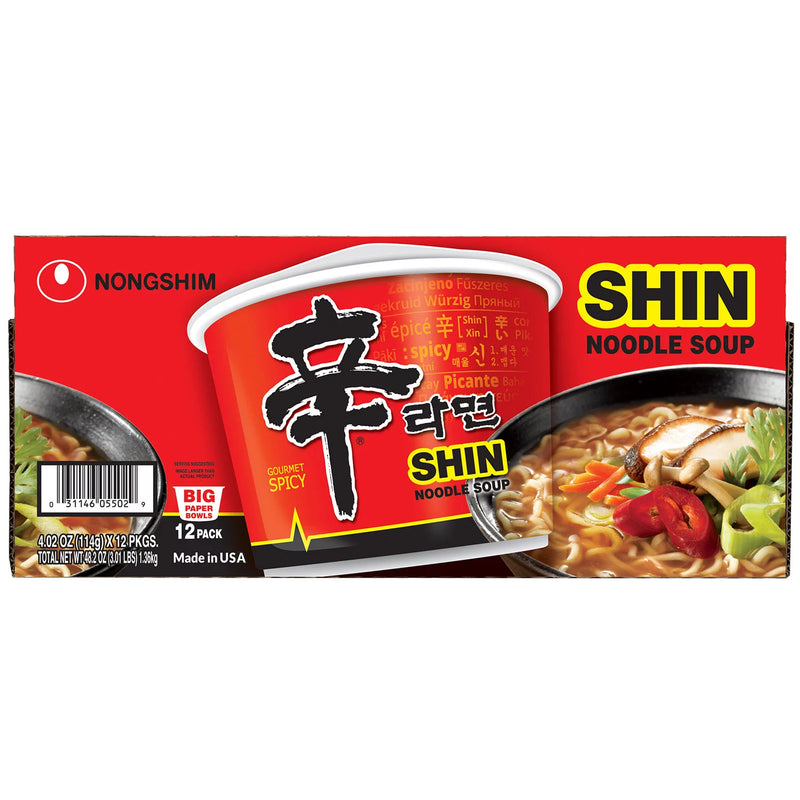 Nongshim Shin Ramyun Spicy Beef Ramen Noodle Soup (4.02 oz., 12 ct.)