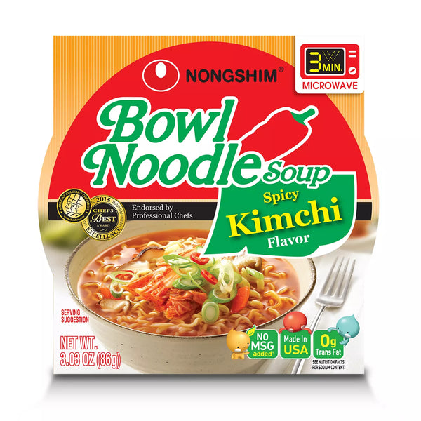 Nongshim Bowl Noodle Spicy Kimchi Ramyun Bowl (3.03 oz., 18 ct.)