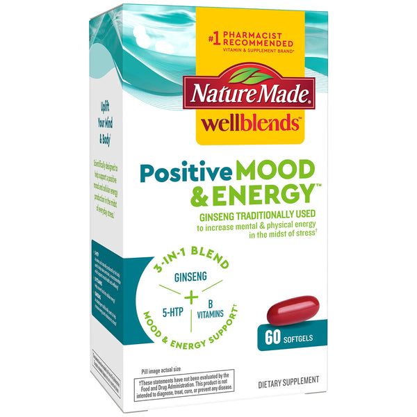 Nature Made Wellblends Positive Mood & Energy 3-in-1 Softgels (60 ct.)