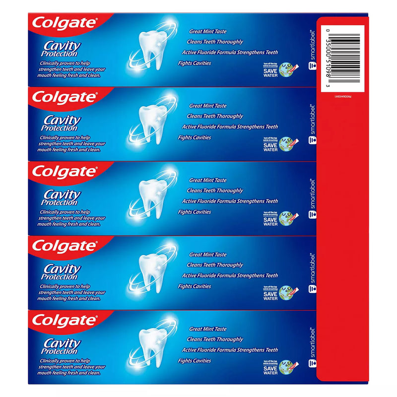 Colgate Cavity Protection Toothpaste with Fluoride, Great Regular Flavor (8 oz., 5 pk.)