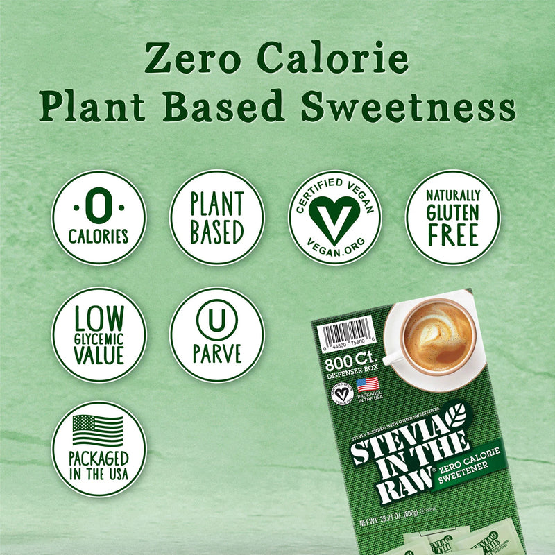 Stevia In The Raw Plant-Based Zero Calorie Sweetener Packets (800 ct.)