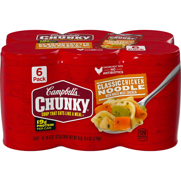 Campbell's Chunky Classic Chicken Noodle Soup (18.6 oz., 6 pk.)