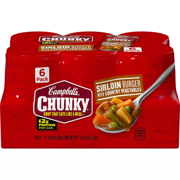 Campbell's Chunky Sirloin Burger with Country Vegetables Soup (18.8 oz., 6 pk.)