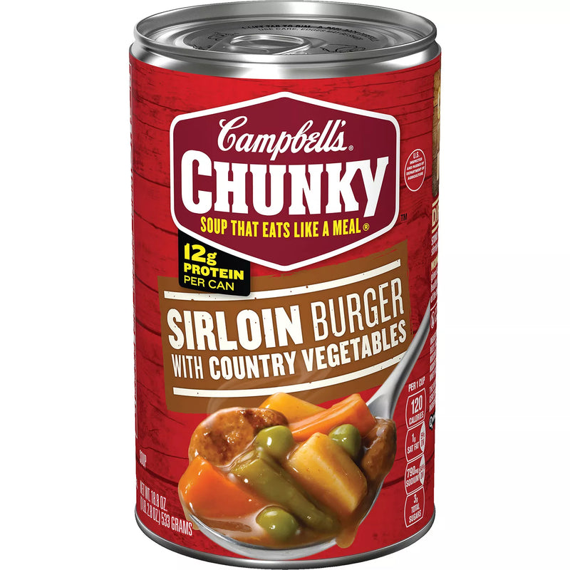 Campbell's Chunky Sirloin Burger with Country Vegetables Soup (18.8 oz., 6 pk.)