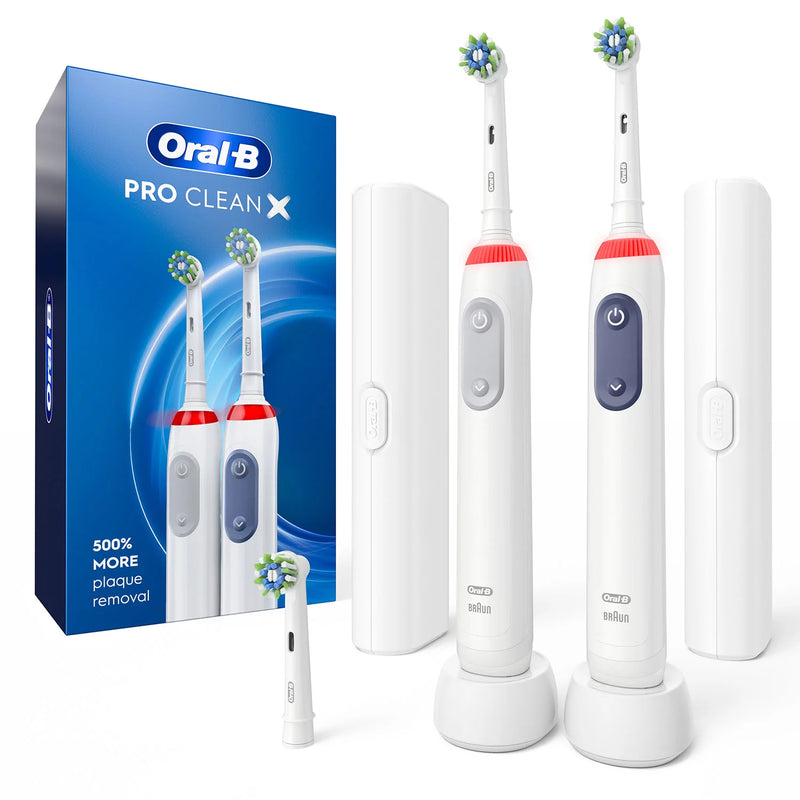 Oral-B Pro Clean Rechargeable Toothbrush (2 Pack + 3 Brush Heads)