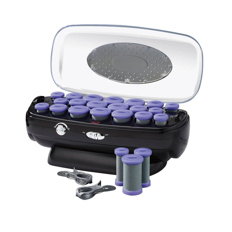 InfinitiPRO by Conair Ceramic Flocked Hot Roller Set with Cord Reel and 20 Hair Rollers