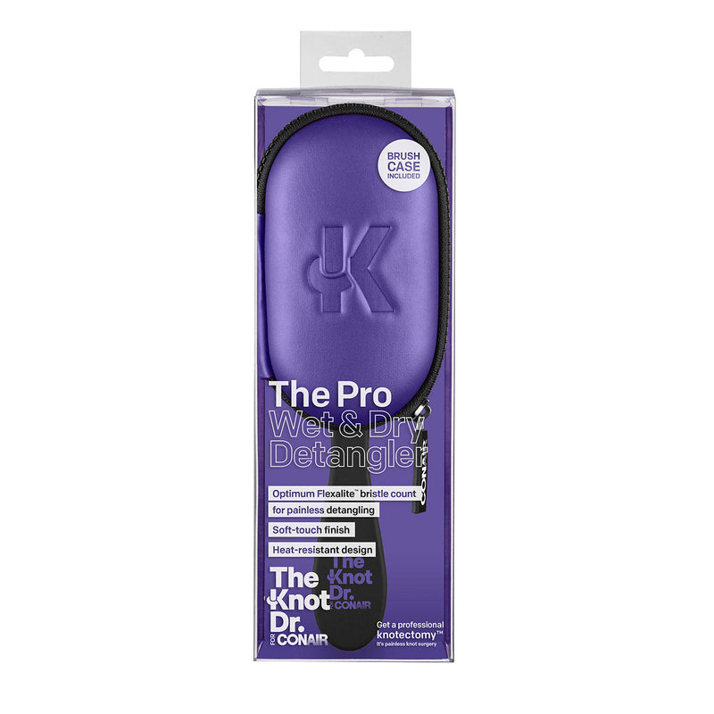 The Knot Dr. for Conair The Pro Detangling Hairbrush with Case, Choose Your Color