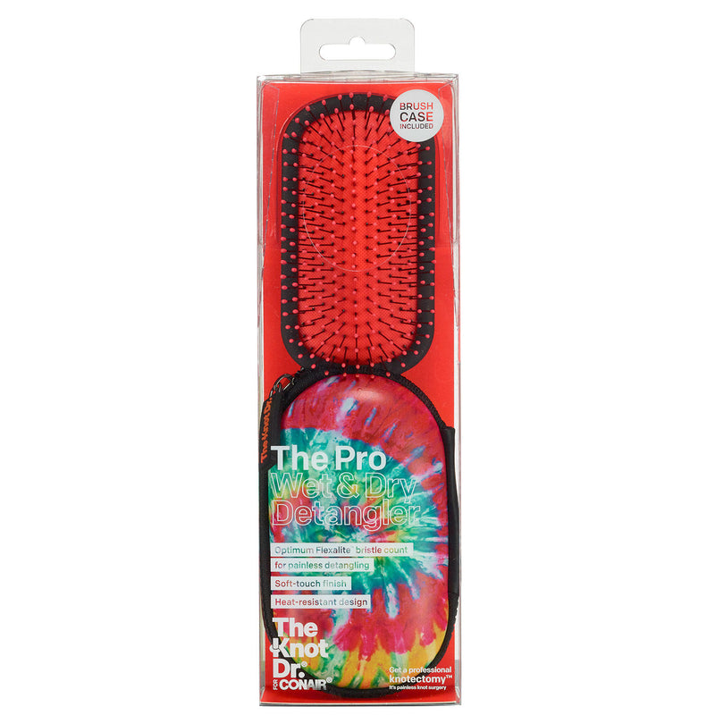 The Knot Dr. for Conair The Pro Detangling Hairbrush with Case, Choose Your Color