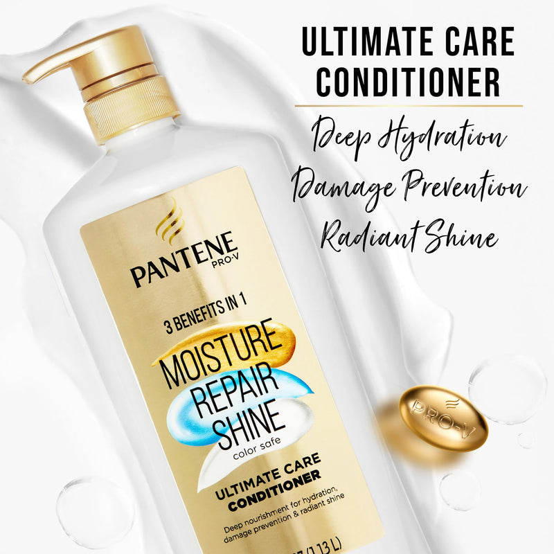 Pantene Pro-V Ultimate Care Moisture + Repair + Shine Conditioner for Damaged Hair and Split Ends (38.2 fl. oz.)