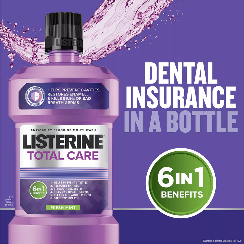 Listerine Total Care Mouthwash, Fresh Mint (33.8 fl. oz., 3 pk.)