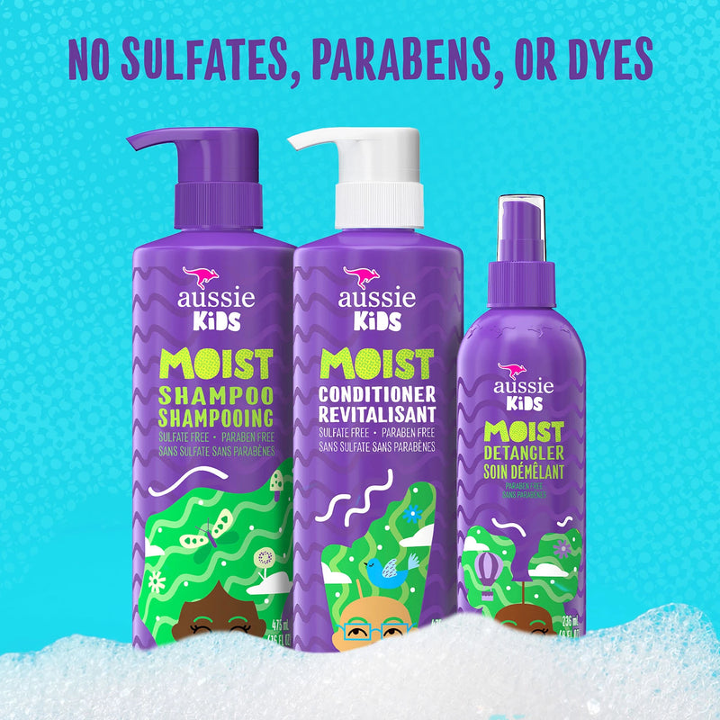 Aussie Kids Moist Shampoo, Conditioner and Detangler Pack