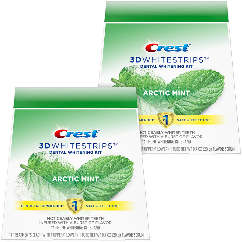 Crest 3D Whitestrips Arctic Mint, Dental Whitening Kit + 2 Tubes of Flavor Serum (56 ct.)