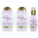 OGX Smoothing + Liquid Pearl Shampoo and Conditioner (13 fl. oz) with Liquid Pearl Luminescent Serum (3.8 oz)
