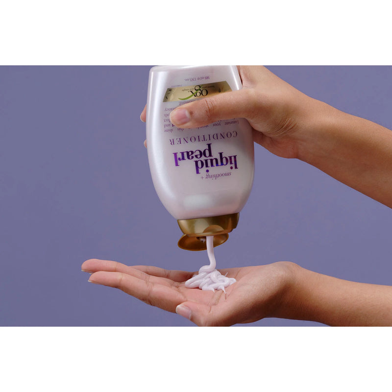 OGX Smoothing + Liquid Pearl Shampoo and Conditioner (13 fl. oz) with Liquid Pearl Luminescent Serum (3.8 oz)