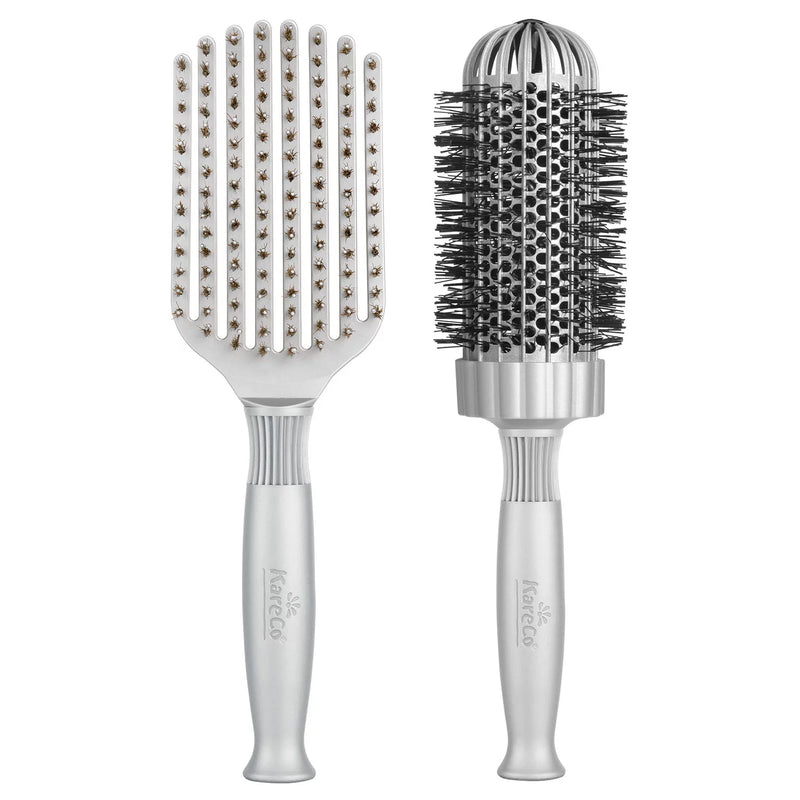 KareCo Tangle Buster Styler & Large 3-Inch Round Hair Brushes