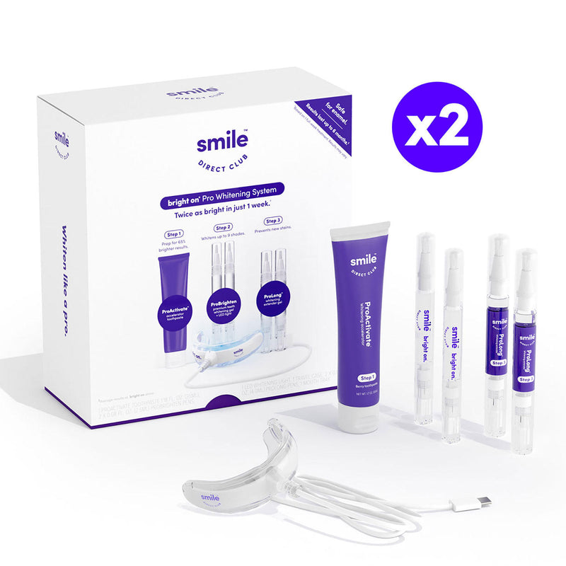 SmileDirectClub Pro Teeth Whitening Gel System 2-Pack with LED Light