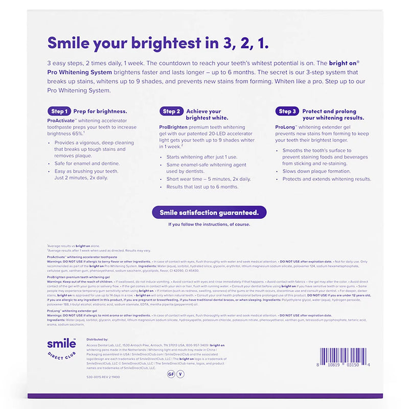 SmileDirectClub Pro Teeth Whitening Gel System 2-Pack with LED Light