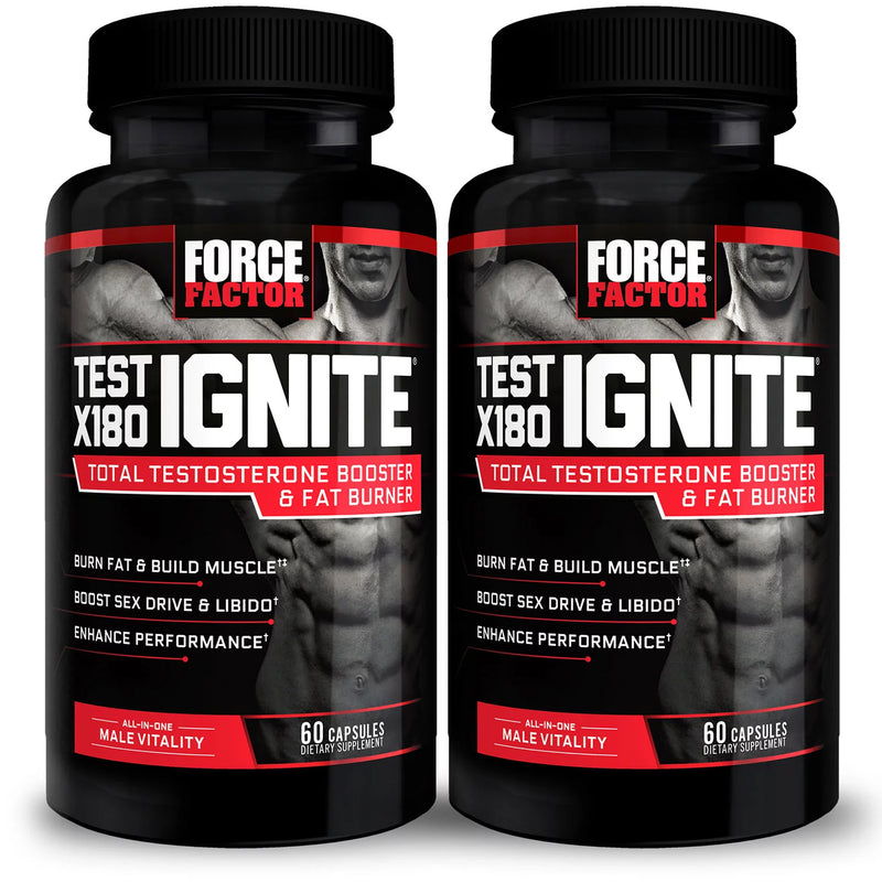 Force Factor Test X180 Ignite 테스토스테론 부스터(120캐럿, 2팩)