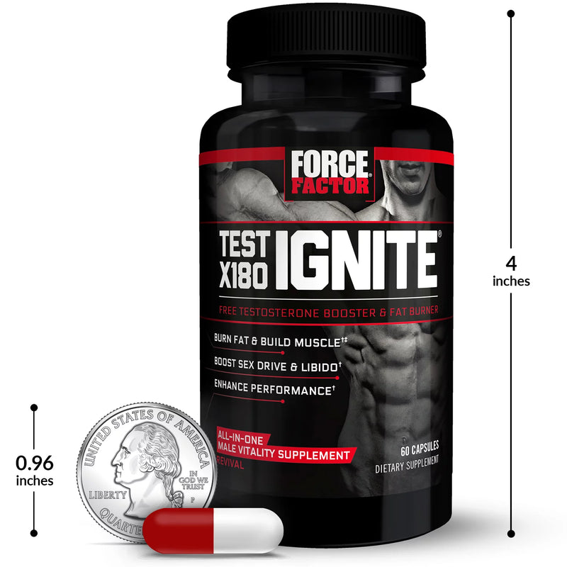 Force Factor Test X180 Ignite 테스토스테론 부스터(120캐럿, 2팩)