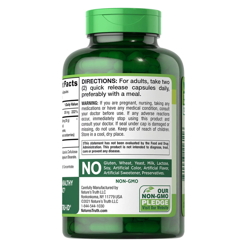 Nature's Truth Triple Strength Cranberry Concentrate 30,000 mg (200 ct.)