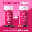 Pink Beauty Bundle: Multi Vitamin for Her & Hair, Skin, & Nails Gummies (60 ct./pk.)