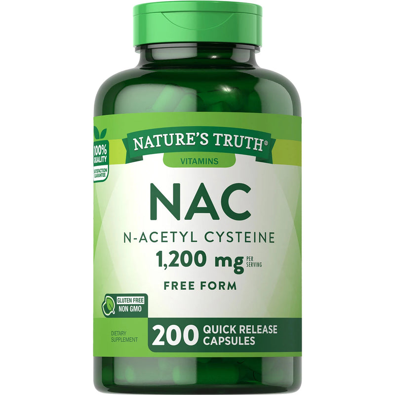 Nature's Truth NAC 1,200mg, N-아세틸 시스테인, 퀵 릴리스 캡슐(200캐럿)