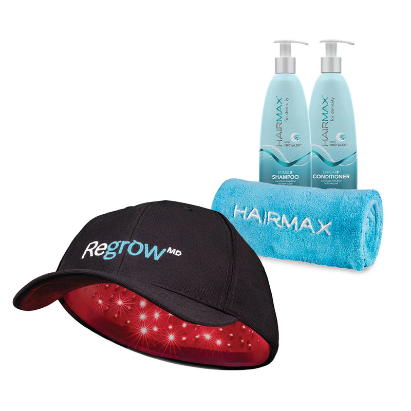 Hairmax RegrowMD 272 Cap Bundle with Shampoo, Conditioner and Towel