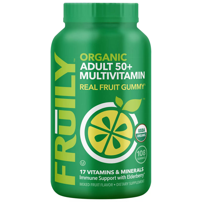Fruily Organic Adult 50+ Real Fruit Gummy Multivitamin (108 قيراط)