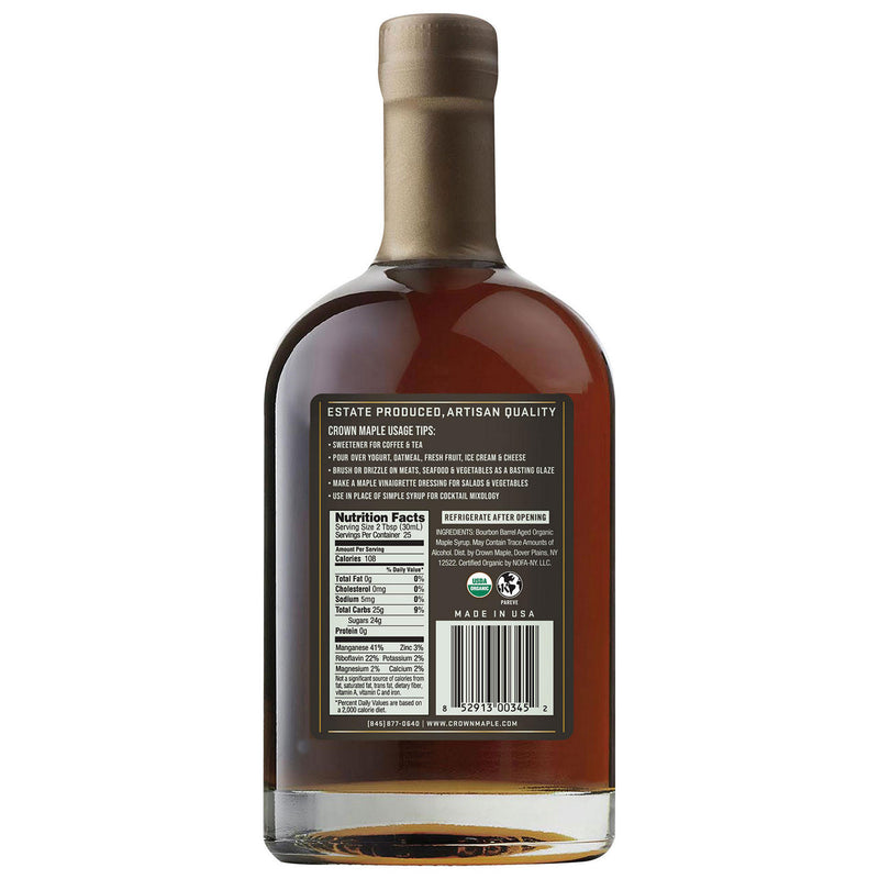 Crown Maple Bourbon Barrel Aged Organic Maple Syrup (25 oz.)