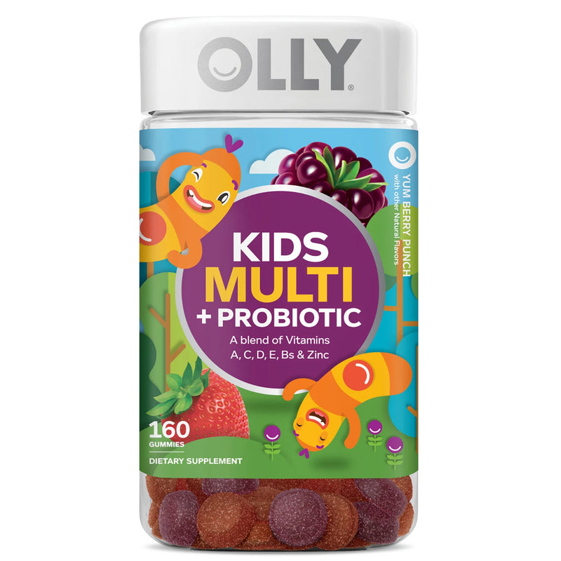 OLLY Kids Multi + Probiotic Yum Berry Punch Vitamin Gummies (160 ct.)