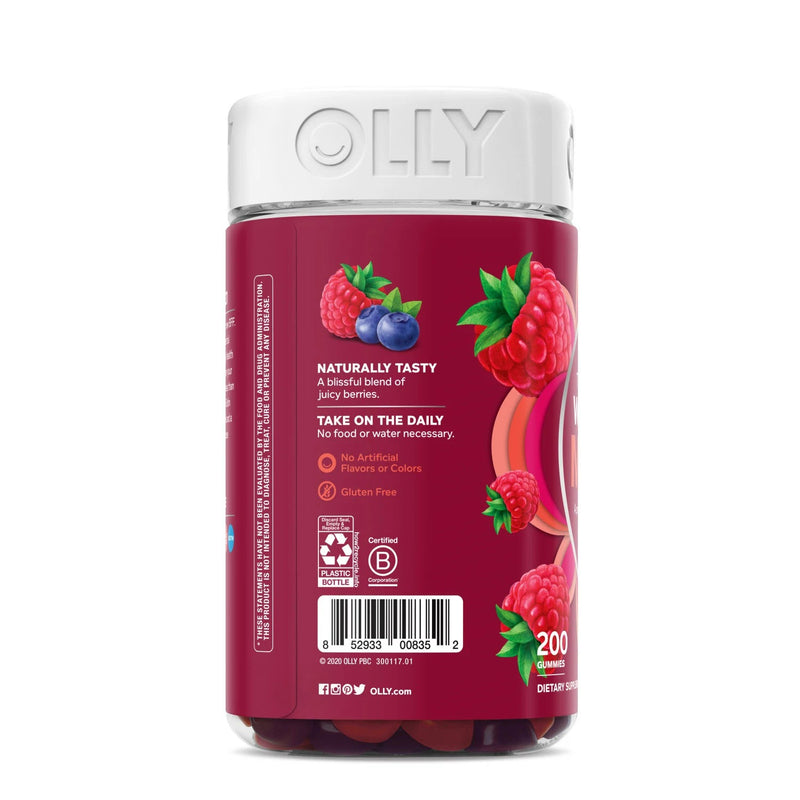 OLLY Women's Multi Vitamin Gummies with Biotin, Blissful Berry (200 ct.)