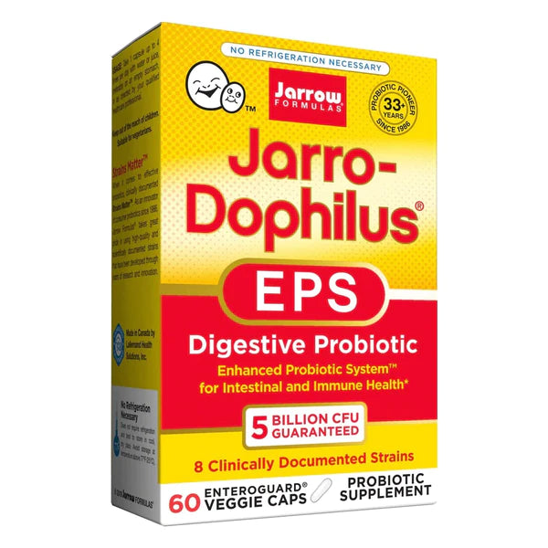 Jarrow Formulas Jarro-Dophilus EPS بروبيوتيك الجهاز الهضمي 5 مليار 60 كبسولة نباتية من Enteroguard