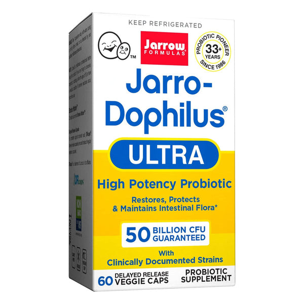 Jarrow Formulas Jarro-Dophilus Plus FOS 34억 CFU 200 식물성 캡슐