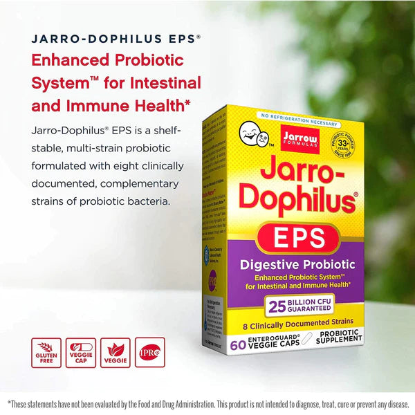Jarrow Formulas Jarro-Dophilus EPS 25 Billion 60 Enteroguard Veggie Caps