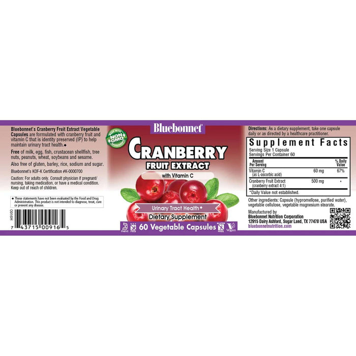 Bluebonnet Super Fruit Cranberry Fruit Extract 60 Veg Capsules
