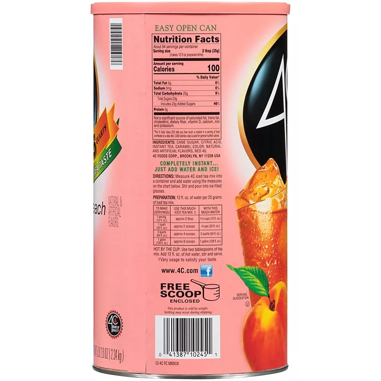 4C 35 QT Peach Iced Tea Mix (82.6 oz.)