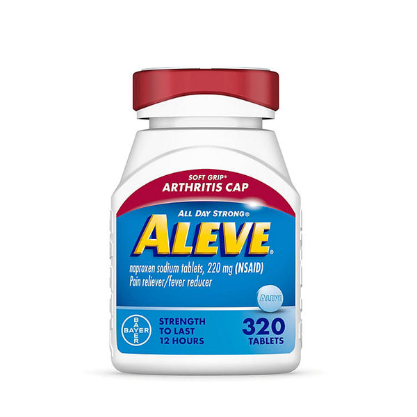 Aleve Naproxen Sodium Tablets, Soft Grip Arthritis Cap (320 ct.)
