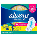 Always Ultra Thin Regular Pads, Unscented - Size 1 (96 ct.)