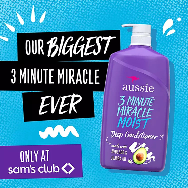 Aussie Paraben-Free Miracle Moist 3 Minute Miracle w/ Avocado for Dry Hair Repair, 26.1 fl oz