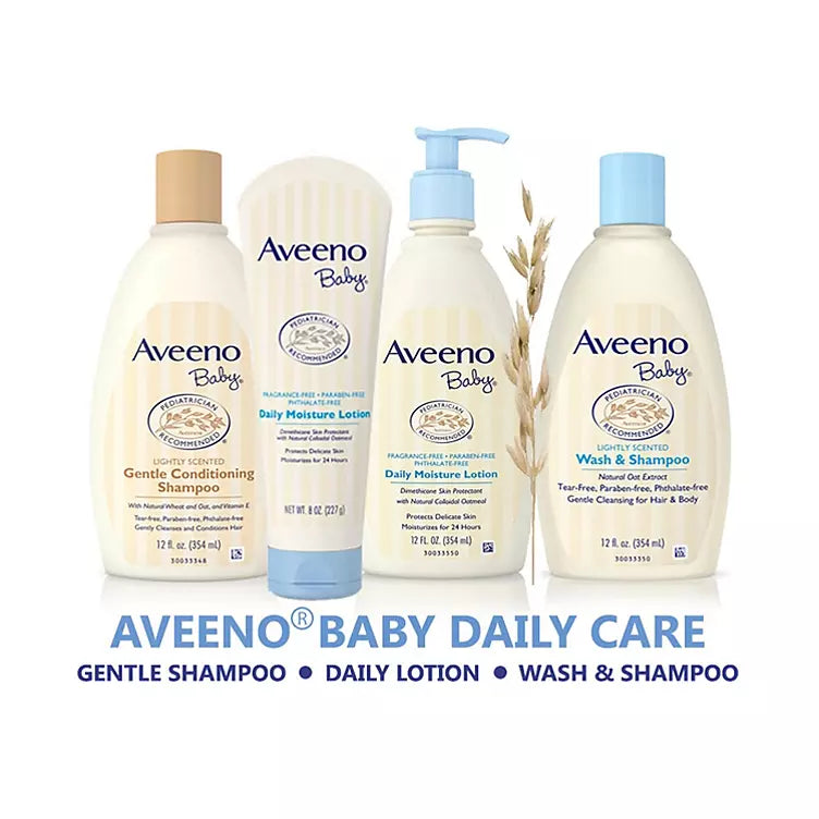 Aveeno Baby Daily Moisture Lotion, 24hr Protection (18 fl. oz., 2 pk.)